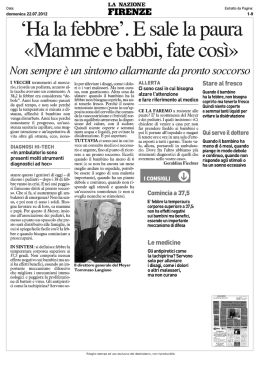 `Ha la febbre`. E sale la paura &laquo;Mamme e babbi, fate cos&igrave;&raquo;