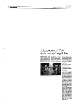 Alla scoperta di Cirò dove nacque L111g1 Lilìo