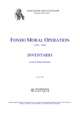 fondo moral operation - Fondazione Anna Kuliscioff