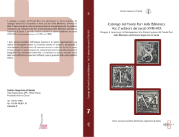 Catalogo del Fondo Rari della Biblioteca Vol. 2: edizioni dei secoli