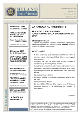 Notiziario n. 20 - Rotary Milano Porta Vittoria
