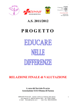 PROGETTO - SOS Donna - Centro antiviolenza di Faenza