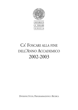 ca` foscari alla fine dell`anno accademico