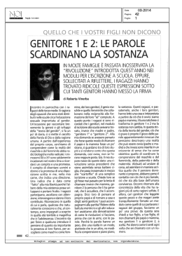 Genitore 1 e 2: le parole scardinano la sostanza