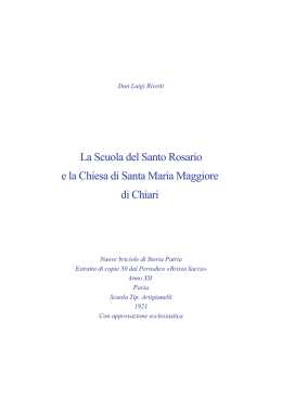 La Scuola del Santo Rosario e la Chiesa di