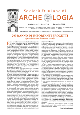 n. 3 - settembre 2004 - Societ&agrave; Friulana di Archeologia