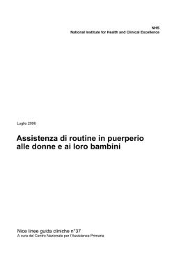 L`assistenza post natale abituale per le donne e i loro bambini