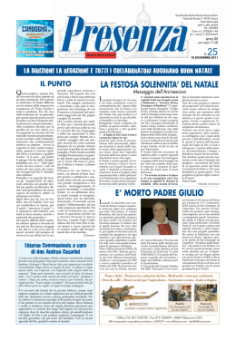 LA FESTOSA SOLENNITA` DEL NATALE E` MORTO PADRE GIULIO