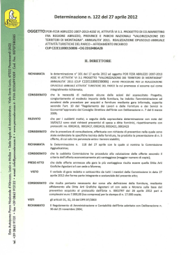 Determinazione n. 122 del 27 aprile 2012