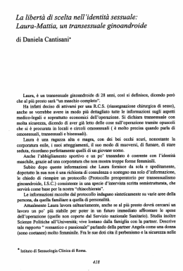 La libert&agrave; di scelta nel] `identit&agrave; sessuale: Laura
