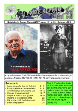 Sommario - Gruppo Alpino Anget