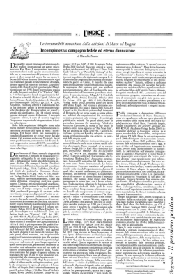 Le inesottribit`i oeoentare delle edizioni di Marx ed