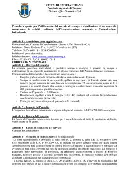CITTA` DI CASTELVETRANO Provincia regionale di Trapani I