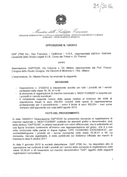 Decisione n. 25/2014 - Ufficio Italiano Brevetti e Marchi