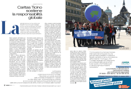 Caritas Ticino sostiene la responsabilità globale