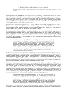 Il risveglio della lotta di classe e lo sciopero generale