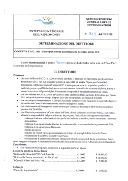 generale delle determinazioni - Parco Nazionale dell`Aspromonte