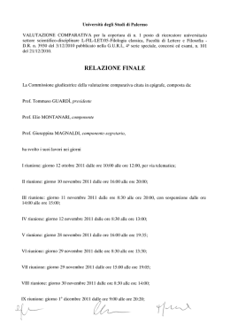 Universit&agrave; degli Studi di Palermo VALUTAZIONE COMPARATIVA