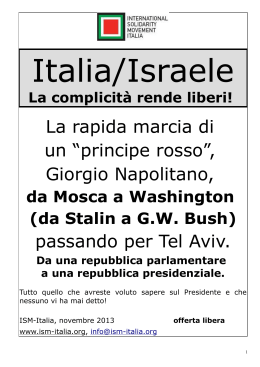 Giorgio Napolitano Qualche informazione sulla - ISM