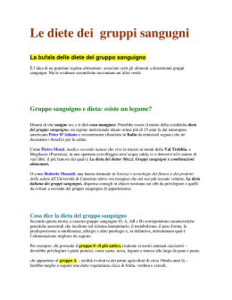 Le diete dei gruppi sangugni La bufala delle diete del gruppo