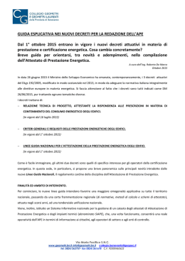 modifiche legislative in tema di certificazione energetica