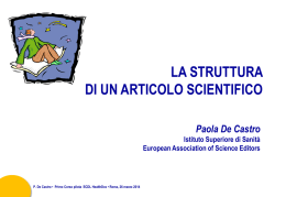 La struttura di un articolo scientifico
