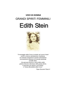 Grandi spiriti femminili del `900: Edith Stein