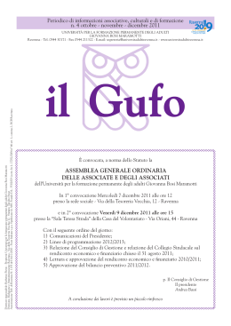 AssembleA GenerAle ordinAriA delle AssociAte e deGli AssociAti