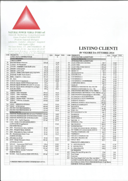 Listino clienti