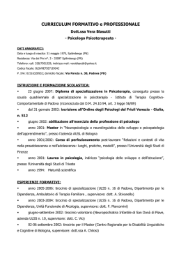 Curriculum vitae Dr.ssa Blasutti Vera