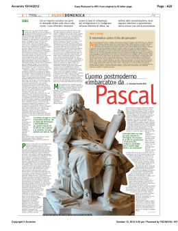 L`uomo postmoderno `imbarcato` da Pascal