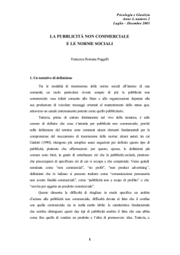 la pubblicit&agrave; non commerciale e le norme sociali