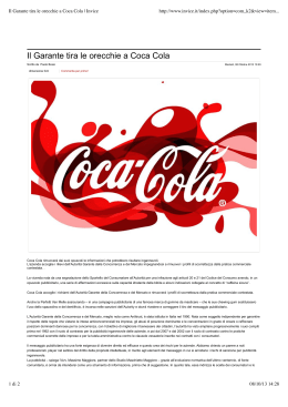 Il Garante tira le orecchie a Coca Cola | Invice