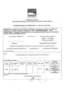 determinazione del direttore dell`ente parco nazionale del circeo