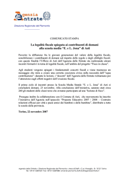 La legalit&agrave; fiscale spiegata ai contribuenti di domani alla scuola media