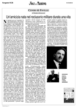 Un`amicizia nata nel reclusorio militare durata una vita