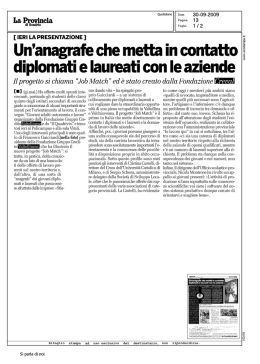 Articolo La Provincia di Sondrio