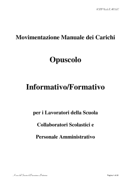 Opuscolo Informativo/Formativo