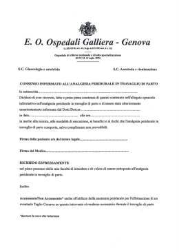 Modulo di Consenso Informato all`analgesia