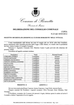 Richiesta di adesione al club dei borghi piu