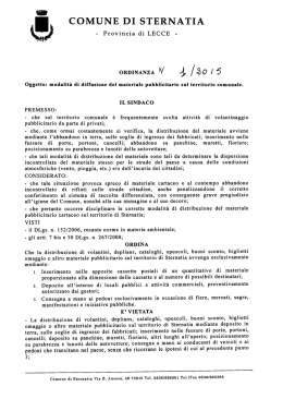 ordinanza n. 1 del sindaco