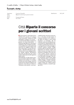 “Luca Franscella”, «Il Corriere del Ticino», 09.11.2012