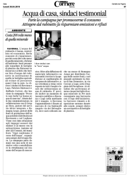 RASSEGNA STAMPA