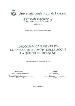 Tesi dottorato Lugaresi - Universit&agrave; degli Studi di Ferrara