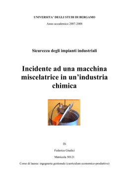 Incidente ad una macchina miscelatrice in un`industria chimica