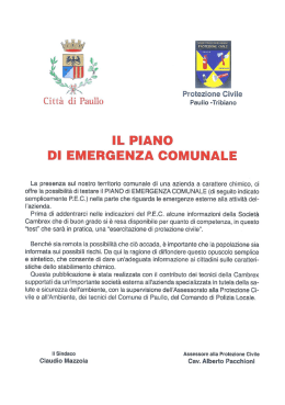 il piano di emergenza comunale - GIVPC Paullo