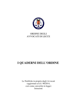 Notificazioni in proprio - ordine avvocati di Lecce