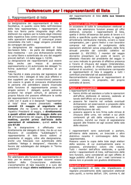 vademecum rappresentanti di lista
