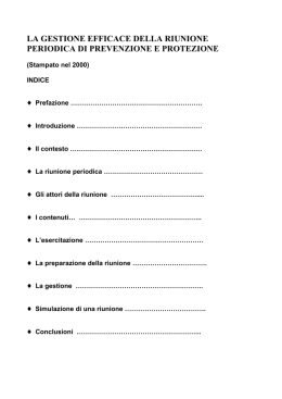 la gestione efficace della riunione periodica di prevenzione e