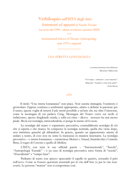 Verbiloquio sull`ISTA degli inizi